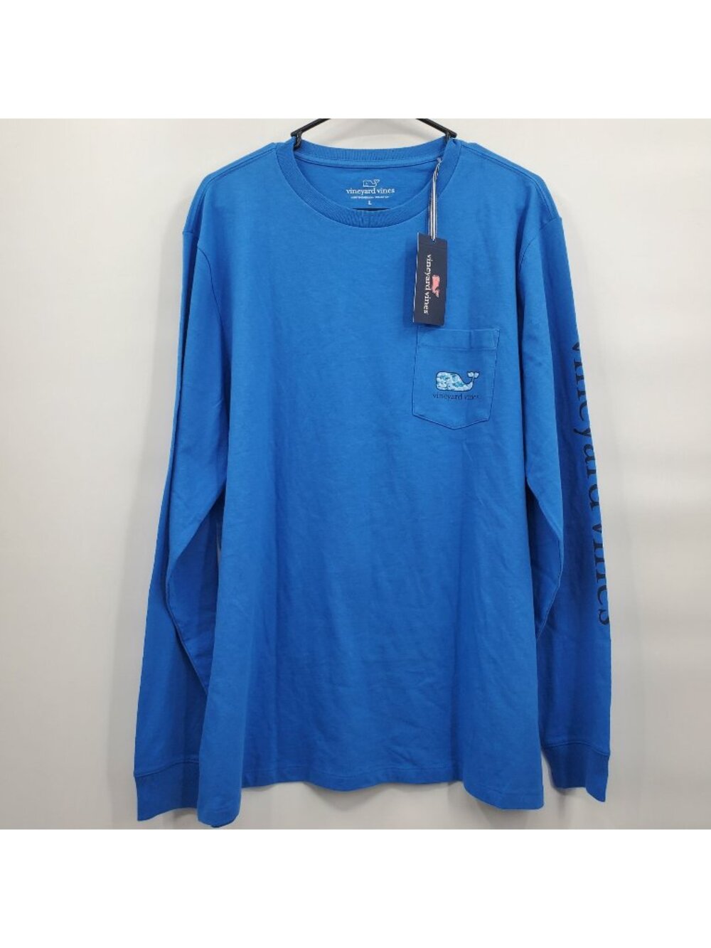Vineyard Vines Rippled Fish Whale Fill Long Sleeve Tee Top Men Size Large NWT